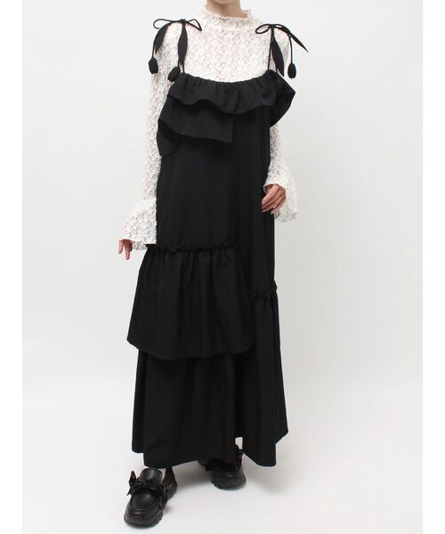 merry jenny（メリージェニー）の「tulip frillキャミワンピース（ワンピース・レディース・ベージュ/ブラック・FREE）」の19枚目の写真