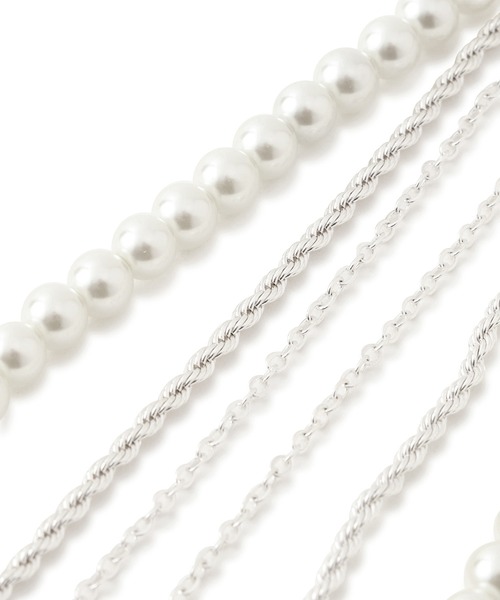 VIS（ビス）の「ガラスパール3連ネックレス（ネックレス・レディース・ゴールド/シルバー・FREE）」の9枚目の写真