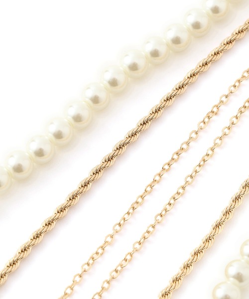 VIS（ビス）の「ガラスパール3連ネックレス（ネックレス・レディース・ゴールド/シルバー・FREE）」の11枚目の写真