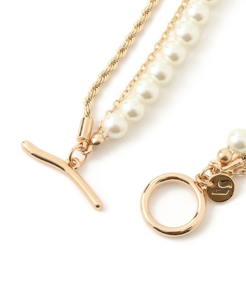 VIS（ビス）の「ガラスパール3連ネックレス（ネックレス・レディース・ゴールド/シルバー・FREE）」の13枚目の写真