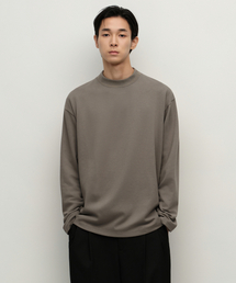 [ヒートタンダード] モックネック長袖Tシャツ [トープ]