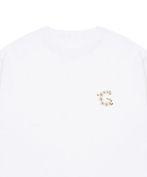 GRAVER（グレーバー）の「[ユニセックス]スモールGフラワースマイル半袖Tシャツ_ホワイト（Tシャツ/カットソー・レディース・ホワイト・SMALL/MEDIUM/LARGE/X-LARGE）」の3枚目の写真