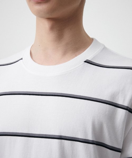 MUSINSA STANDARD（ムシンサスタンダード）の「マルチストライプリラックスティーシャツ2 [ホワイト]（Tシャツ/カットソー・メンズ・その他・SMALL/MEDIUM/LARGE/X-LARGE/XX-LARGE/XXX-LARGE）」の3枚目の写真