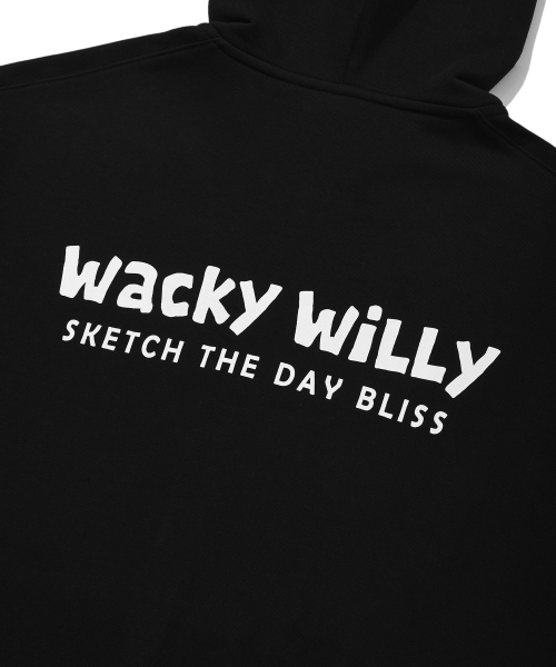 Wacky WiLLy(ワッキーウィリー)の「ベーシックワキタイポロゴフードジップアップブラック(パーカー・レディース・その他・SMALL/MEDIUM/LARGE/X-LARGE)」の8枚目の写真
