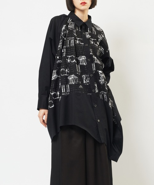 gomme（ゴム）の「パルテノンビックブラウス（シャツ/ブラウス・レディース・グレー/ブラック/ホワイト・MEDIUM）」の3枚目の写真