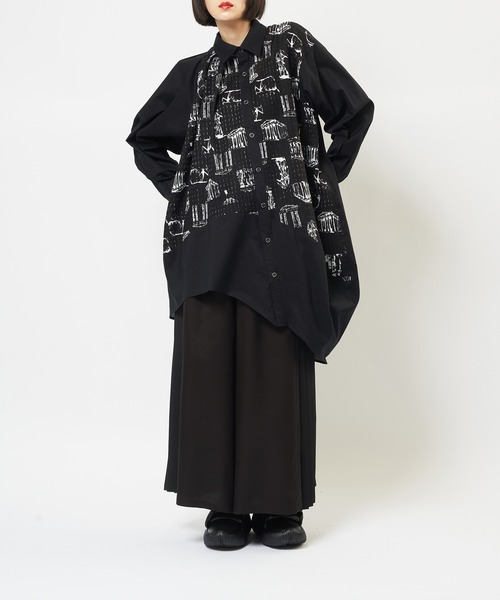 gomme（ゴム）の「パルテノンビックブラウス（シャツ/ブラウス・レディース・グレー/ブラック/ホワイト・MEDIUM）」の5枚目の写真