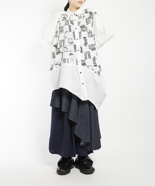 gomme（ゴム）の「パルテノンビックブラウス（シャツ/ブラウス・レディース・グレー/ブラック/ホワイト・MEDIUM）」の8枚目の写真