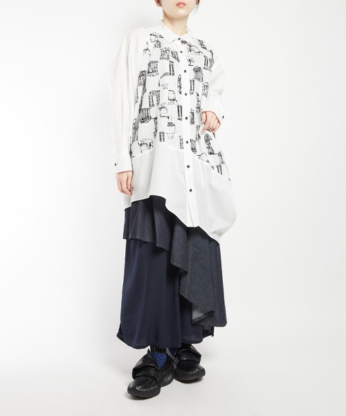 gomme（ゴム）の「パルテノンビックブラウス（シャツ/ブラウス・レディース・グレー/ブラック/ホワイト・MEDIUM）」の9枚目の写真