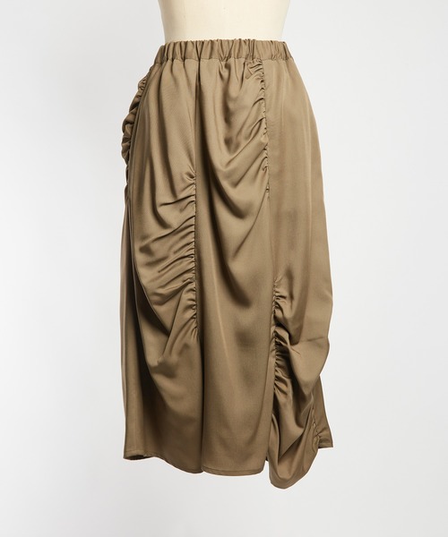 gomme(ゴム)の「ツイルギャザースカート(スカート・レディース・カーキ/ブラック/ネイビー・MEDIUM)」の11枚目の写真
