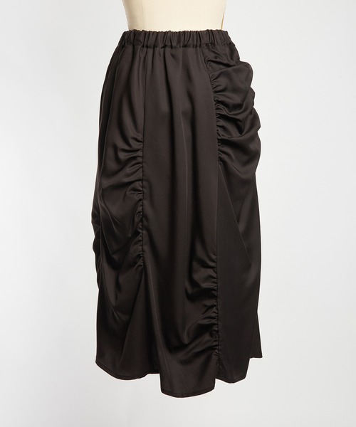 gomme(ゴム)の「ツイルギャザースカート(スカート・レディース・カーキ/ブラック/ネイビー・MEDIUM)」の15枚目の写真