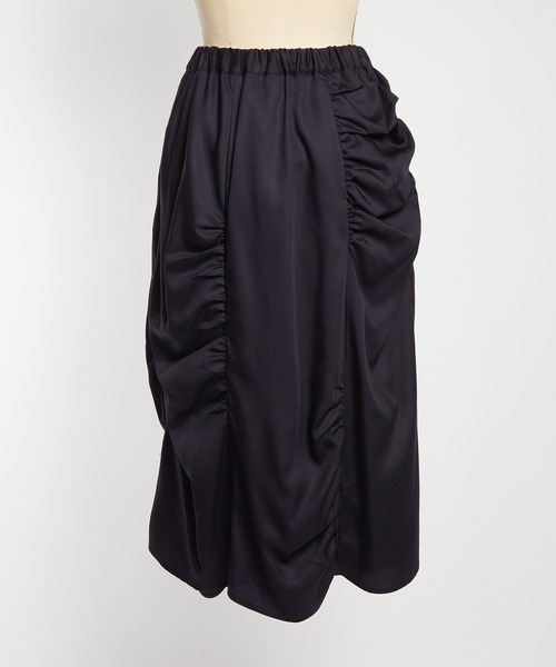 gomme(ゴム)の「ツイルギャザースカート(スカート・レディース・カーキ/ブラック/ネイビー・MEDIUM)」の5枚目の写真