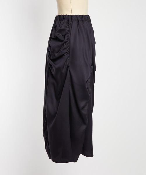 gomme(ゴム)の「ツイルギャザースカート(スカート・レディース・カーキ/ブラック/ネイビー・MEDIUM)」の6枚目の写真