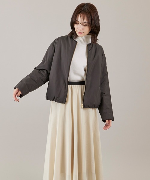 INED（イネド）の「ハイネックプルオーバーニット（ニット/セーター・レディース・チェリーピンク/チャコールグレー/オフホワイト/サックスブルー・9号/11号）」の12枚目の写真