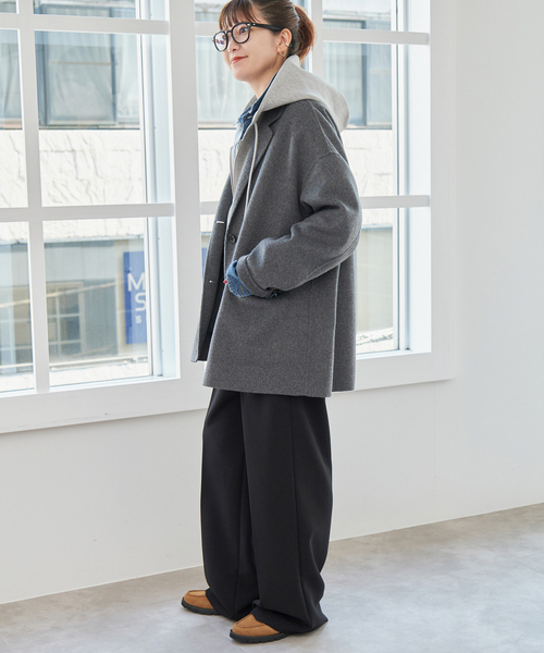 Spick & Span(スピックアンドスパン)の「《追加5》ストレッチジップフードパーカー(パーカー・レディース・チャコールグレー/ライトグレー/ブラウン・FREE)」の19枚目の写真