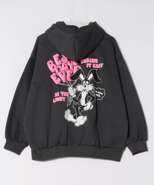 セール】《バックキャラ×ゆるストリート》レディース 裏起毛 ジップ