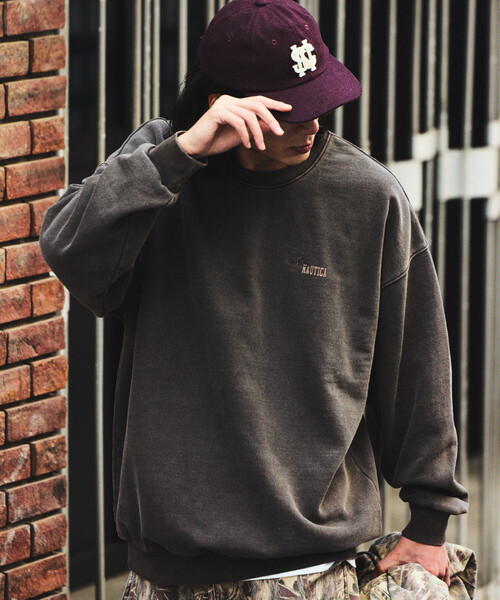 セール】NAUTICA/ノーティカ ピグメント加工 HIDDEN LOGO クルーネック