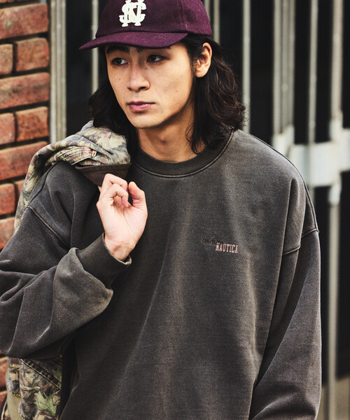 セール】NAUTICA/ノーティカ ピグメント加工 HIDDEN LOGO クルーネック