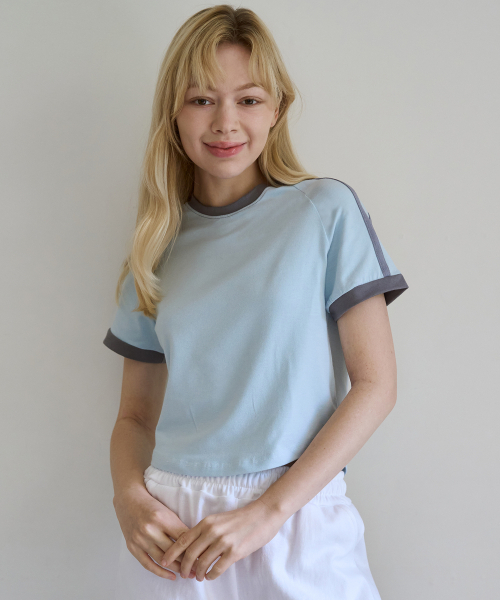 5OML(オーオーエムエル)の「リングラグラン半袖Tシャツ(スカイブルー)(Tシャツ/カットソー・レディース・スカイブルー・LARGE/MEDIUM)」の5枚目の写真