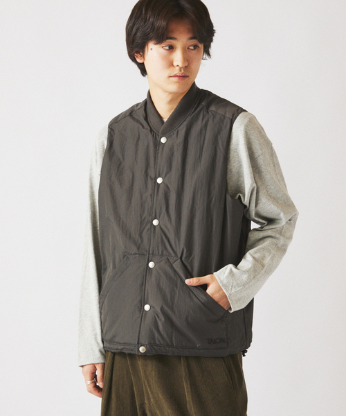 TAION / タイオン 別注 ヴァーチカルキルト リバーシブル ダウンベスト