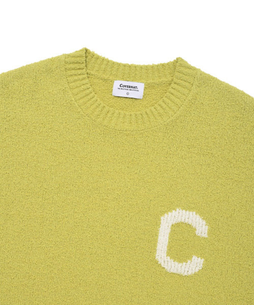 COVERNAT（カバーナット）の「ミドルCロゴクルーネックニットライトライム（ニット/セーター・レディース・その他・LARGE/MEDIUM/SMALL）」の3枚目の写真