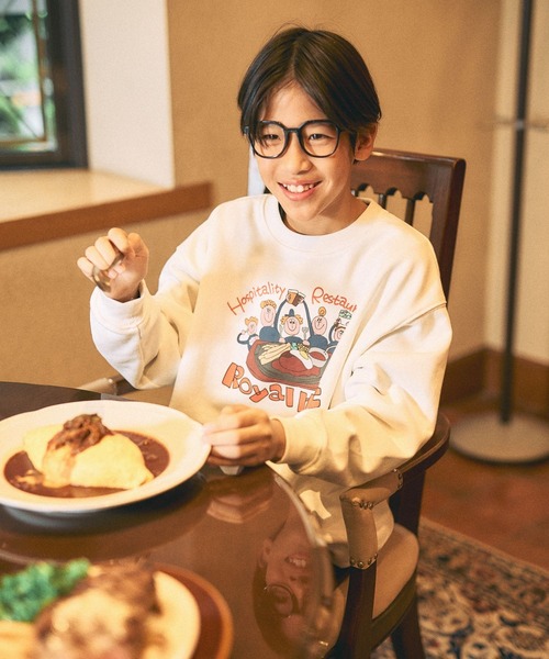 LEPSIM（レプシィム）の「【Royal Host】【KIDS】アソートスウェット　608850（スウェット・キッズ・アイボリー/グレー・130）」の3枚目の写真