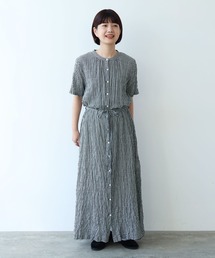 bulle de savon | shirring mini check ワンピース(ワンピース)
