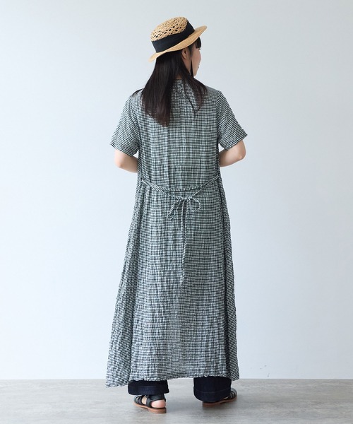 bulle de savon（ビュルデサボン）の「shirring mini check ワンピース（ワンピース・レディース・ブルー/ホワイト・FREE）」の15枚目の写真