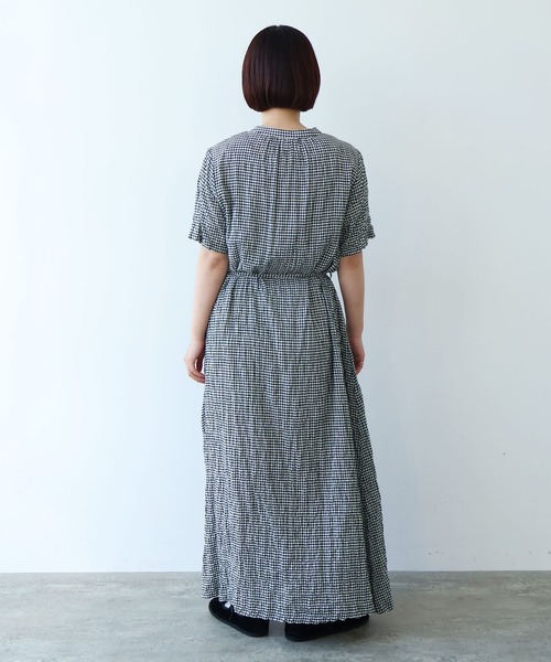 bulle de savon（ビュルデサボン）の「shirring mini check ワンピース（ワンピース・レディース・ブルー/ホワイト・FREE）」の11枚目の写真