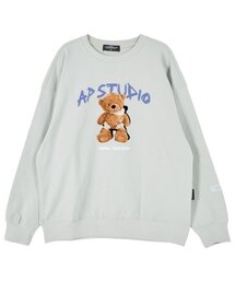 ウィンクベアドール オーバーサイズ ドロップショルダー スウェット_ミント