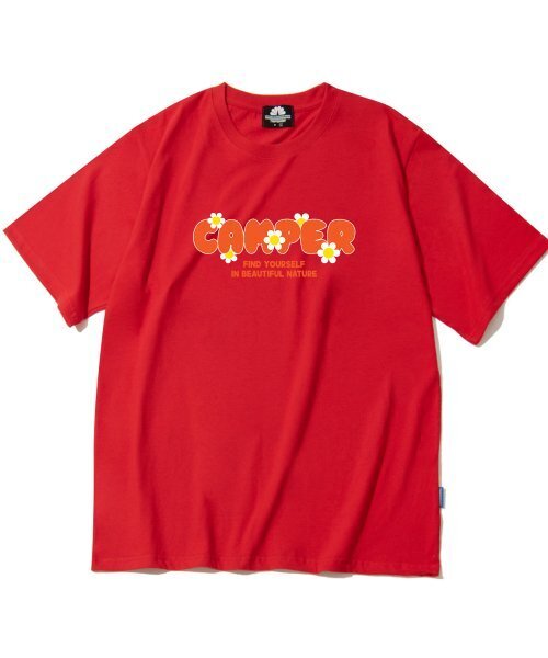TRIPSHION(トリップション)の「オレンジキャンパーロゴTシャツ - レッド(Tシャツ/カットソー・メンズ・その他・LARGE/MEDIUM/X-LARGE)」の1枚目の写真