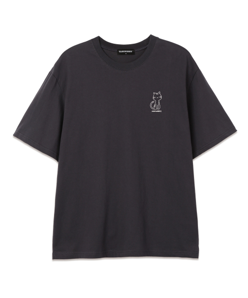 VANNWORKS(バンワークス)の「ネコ 半袖Tシャツ (VS0026) チャコール/ホワイト(Tシャツ/カットソー・レディース・その他・LARGE/MEDIUM/SMALL/X-LARGE/XX-LARGE)」の1枚目の写真