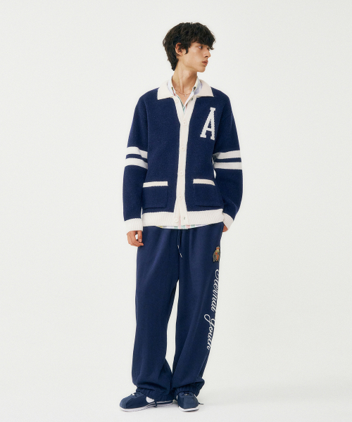 Плетёный вязаный кардиган / Navy