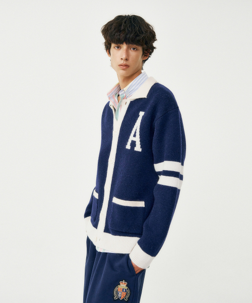 FROM ARLES(フロムアルル)の「プレッピー ニットカーディガン / ネイビー(カーディガン/ボレロ・メンズ・ネイビー・MEDIUM/LARGE)」の5枚目の写真