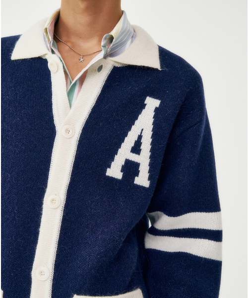 FROM ARLES(フロムアルル)の「プレッピー ニットカーディガン / ネイビー(カーディガン/ボレロ・メンズ・ネイビー・MEDIUM/LARGE)」の6枚目の写真