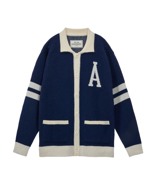 FROM ARLES(フロムアルル)の「プレッピー ニットカーディガン / ネイビー(カーディガン/ボレロ・メンズ・ネイビー・MEDIUM/LARGE)」の8枚目の写真