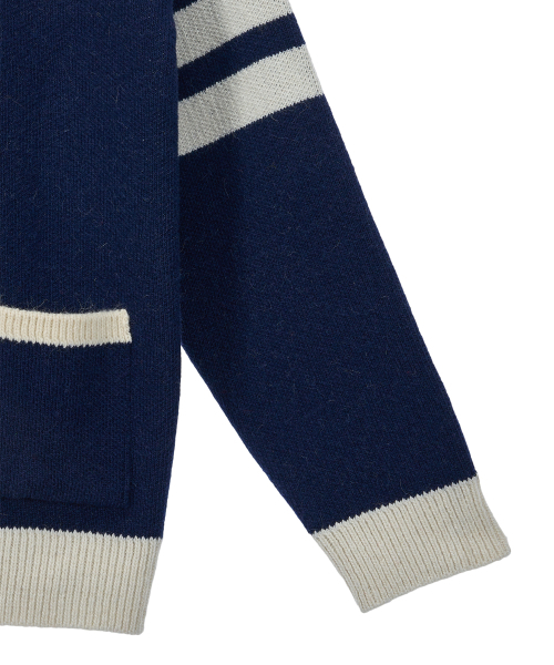 FROM ARLES(フロムアルル)の「プレッピー ニットカーディガン / ネイビー(カーディガン/ボレロ・メンズ・ネイビー・MEDIUM/LARGE)」の11枚目の写真