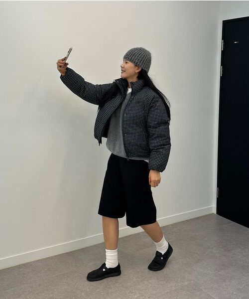 COMONINOZ（コモニノズ）の「W CHECK SHORT PUFFER [CHECK]（ダウンジャケット/コート・レディース・その他・FREE）」の5枚目の写真