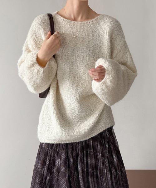 【新品タグ付き】Sov. バルーンスリーブニットトップス 白 2024年モデル 新品タグ付き】Sov. バルーンスリーブニットトップス 白 2024年モデル