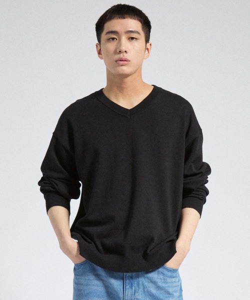 Parts Lab.(パーツラボ)の「【Parts Lab.】Basic Cotton Linen Kint PO / ベーシックコットンリネンニットプルオーバー(ニット/セーター・メンズ・ブラック/ブラウン/オフホワイト・L/M/S)」の8枚目の写真