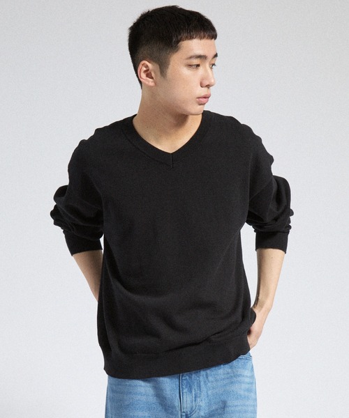 Parts Lab.(パーツラボ)の「【Parts Lab.】Basic Cotton Linen Kint PO / ベーシックコットンリネンニットプルオーバー(ニット/セーター・メンズ・ブラック/ブラウン/オフホワイト・L/M/S)」の9枚目の写真