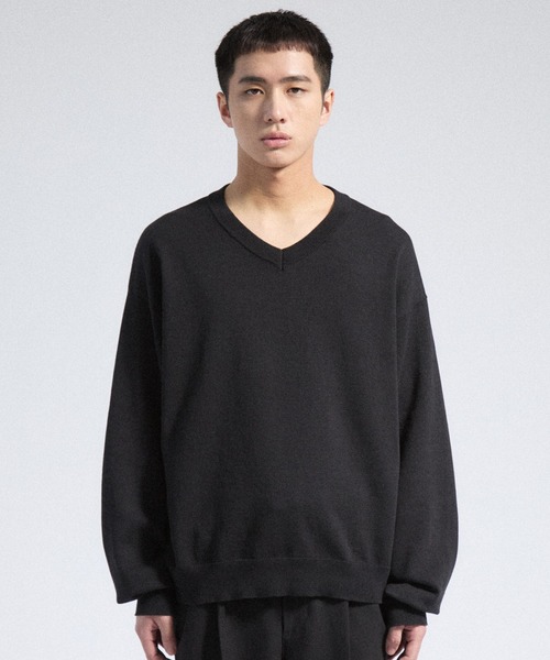 Parts Lab.(パーツラボ)の「【Parts Lab.】Basic Cotton Linen Kint PO / ベーシックコットンリネンニットプルオーバー(ニット/セーター・メンズ・ブラック/ブラウン/オフホワイト・L/M/S)」の11枚目の写真