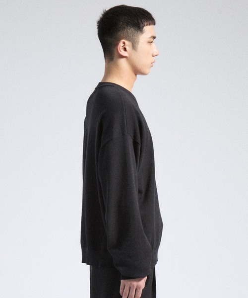 Parts Lab.(パーツラボ)の「【Parts Lab.】Basic Cotton Linen Kint PO / ベーシックコットンリネンニットプルオーバー(ニット/セーター・メンズ・ブラック/ブラウン/オフホワイト・L/M/S)」の12枚目の写真