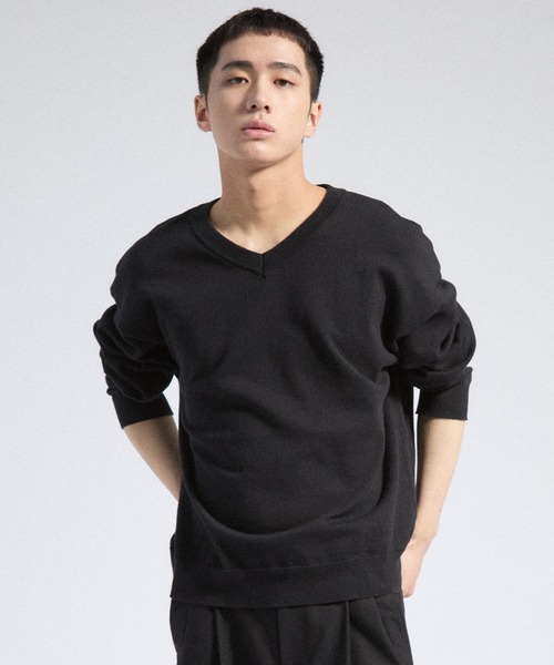 Parts Lab.(パーツラボ)の「【Parts Lab.】Basic Cotton Linen Kint PO / ベーシックコットンリネンニットプルオーバー(ニット/セーター・メンズ・ブラック/ブラウン/オフホワイト・L/M/S)」の14枚目の写真