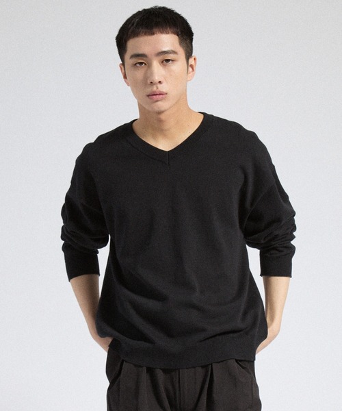 Parts Lab.(パーツラボ)の「【Parts Lab.】Basic Cotton Linen Kint PO / ベーシックコットンリネンニットプルオーバー(ニット/セーター・メンズ・ブラック/ブラウン/オフホワイト・L/M/S)」の21枚目の写真