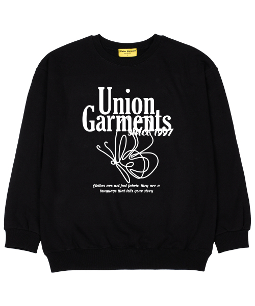 Union Garments(ユニオンガーメンツ)の「バタフライ 裏毛 オーバーサイズ スウェット Tシャツ ブラック(スウェット・レディース・その他・MEDIUM/LARGE/X-LARGE/XX-LARGE)」の1枚目の写真