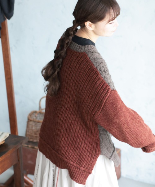 soulberry(ソウルベリー)の「ティラミスのニット(ニット/セーター・レディース・ブラウン系・5L/4L/3L/LL/L/M)」の8枚目の写真