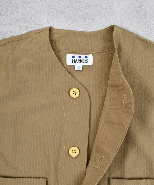 MARKEY'S（マーキーズ）の「ソデラインノーカラージャケット/セットアップ可（ノーカラージャケット・キッズ・ベージュ/ブラック・150/140/130/120/110/100/90）」の22枚目の写真