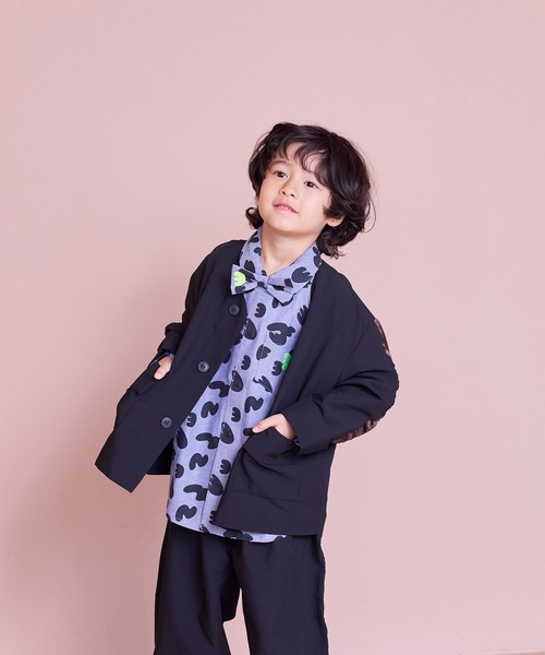 MARKEY'S（マーキーズ）の「ソデラインノーカラージャケット/セットアップ可（ノーカラージャケット・キッズ・ベージュ/ブラック・150/140/130/120/110/100/90）」の13枚目の写真