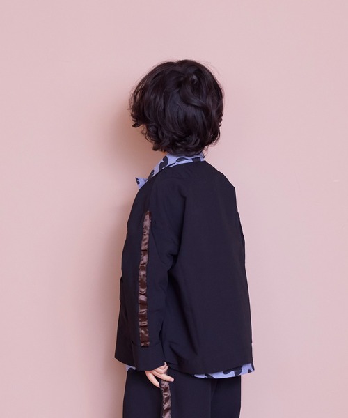 MARKEY'S（マーキーズ）の「ソデラインノーカラージャケット/セットアップ可（ノーカラージャケット・キッズ・ベージュ/ブラック・150/140/130/120/110/100/90）」の15枚目の写真