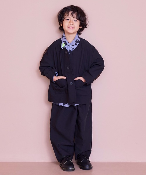 MARKEY'S（マーキーズ）の「ソデラインノーカラージャケット/セットアップ可（ノーカラージャケット・キッズ・ベージュ/ブラック・150/140/130/120/110/100/90）」の16枚目の写真